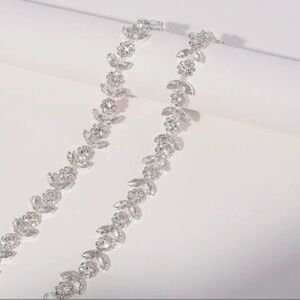 Crystal Bridal Belt Rhinestones Bridal Sash Silver Wedding Dress